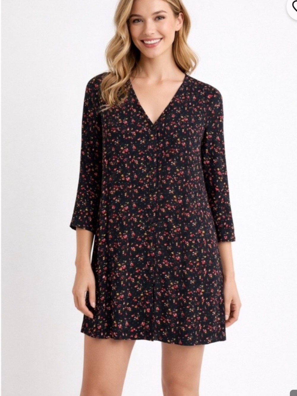 Madewell x Sezane Silk Mini Shirt Dress in Floral